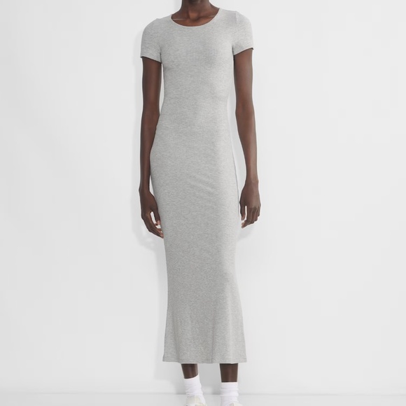 Aritzia Crewneck ribbed maxi dress – Heather Chrome (XS) - Picture 5 of 12